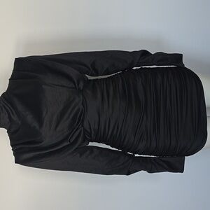 House of CB London black satin ruched dress-S